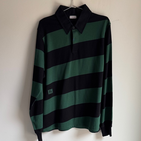 Burberry Green and Black Striped Casual Shirt - Picture 1 of 9